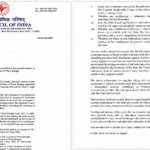 Official letter from Bar Council of India